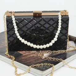 Head Over Heels: Bundle And Shoetique Embossed Acrylic Clutch- Black Accessories