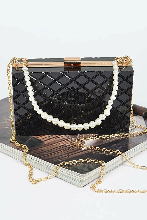 Head Over Heels: Bundle And Shoetique Embossed Acrylic Clutch- Black Accessories