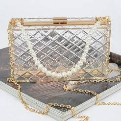 Head Over Heels: Bundle And Shoetique Embossed Acrylic Clutch- Clear