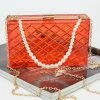 Head Over Heels: Bundle And Shoetique Accessories Embossed Acrylic Clutch- Red