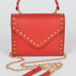 Head Over Heels: All In One Boutique Accessories Spiked Satchel- Red