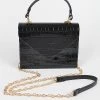 Head Over Heels: Bundle And Shoetique Glossy Croc Satchel- Black Accessories