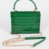 Head Over Heels: Bundle And Shoetique Glossy Croc Satchel- Green Accessories