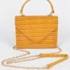 Head Over Heels: Bundle And Shoetique Accessories Glossy Croc Satchel- Yellow
