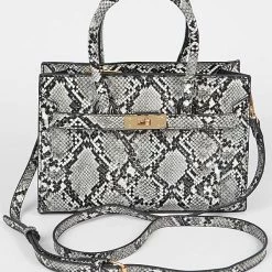 Head Over Heels: All In One Boutique Accessories Missy Satchel- Black Snake