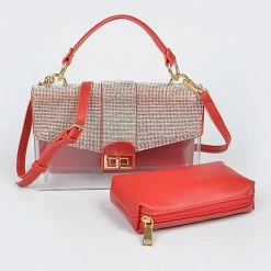 Head Over Heels: All In One Boutique Diamond Two In One Clutch- Red Accessories