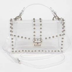 Head Over Heels: All In One Boutique Round Stud Bag- Clear Silver