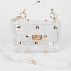 Head Over Heels: Bundle And Shoetique Studded Handle Satchel- Clear