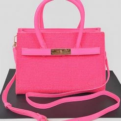 Head Over Heels: All In One Boutique Rhinestone Missy Satchel- Pink Accessories