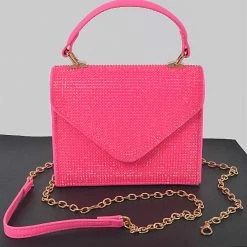 Head Over Heels: Bundle And Shoetique Rhinestone Satchel- Pink Accessories
