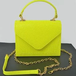 Head Over Heels: Bundle And Shoetique Rhinestone Satchel- Yellow