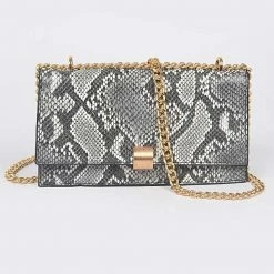 Head Over Heels: All In One Boutique Accessories Kate Satchel- Black Snake