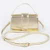 Head Over Heels: Bundle And Shoetique Metalic Flap Satchel- Gold
