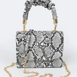 Head Over Heels: Bundle And Shoetique Scrunch Handle Satchel- Black Snake Accessories