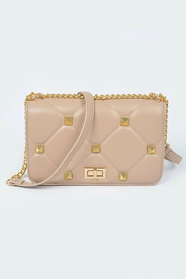 Head Over Heels: Bundle And Shoetique Accessories Hot Stud Satchel- Nude