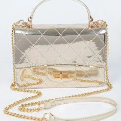 Head Over Heels: Bundle And Shoetique Mirror Sathchel- Gold