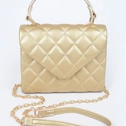 Head Over Heels: All In One Boutique Accessories Puffy Satchel- Gold