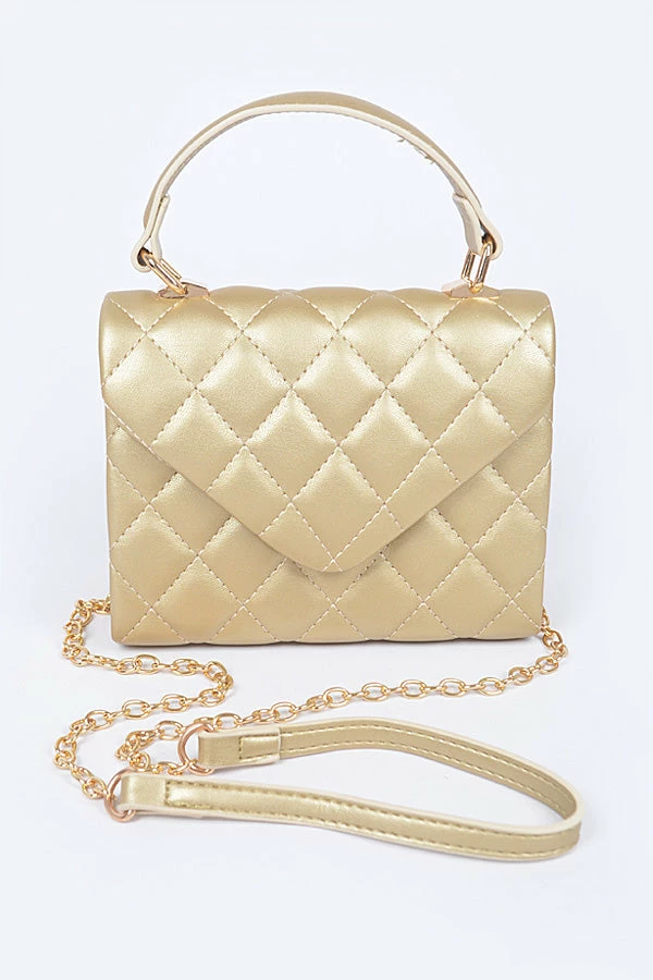 Head Over Heels: All In One Boutique Accessories Puffy Satchel- Gold