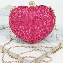 Head Over Heels: All In One Boutique Crystal Heart Satchel- Pink Accessories