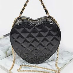 Head Over Heels: All In One Boutique Quilt Heart Bag- Black