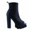 Head Over Heels: Bundle And Shoetique Mia Bootie- Black PU Leather Footwear