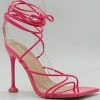 Head Over Heels: Bundle And Shoetique Footwear Tied Up Heels- Fuchsia Pat