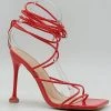 Head Over Heels: Bundle And Shoetique Tied Up Heels- Red PAT Footwear