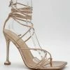 Head Over Heels: Bundle And Shoetique Tied Up Heels- Rose Gold New Arrivals