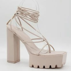 Head Over Heels: All In One Boutique Bronx Heels- Nude Footwear