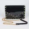 Head Over Heels: Bundle And Shoetique Accessories Glossy Studded Satchel- Black/ Gold