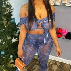 Head Over Heels: All In One Boutique Flex Legging Set- Navy Apparel