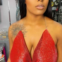 Head Over Heels: All In One Boutique Chain Top- Red (One Size)