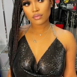 Head Over Heels: All In One Boutique Apparel Chain Top- Black (One Size)