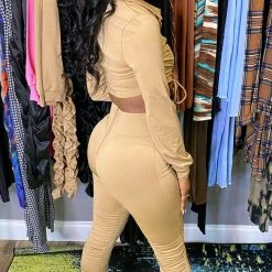 Head Over Heels: All In One Boutique Miss Independent Pant Set - Tan Apparel