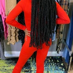 Head Over Heels: All In One Boutique Ruched Jumper- Red