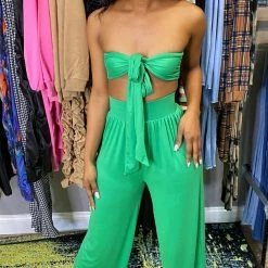 Head Over Heels: All In One Boutique Gisselle Pant Set - Green Apparel