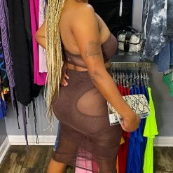 Head Over Heels: All In One Boutique Bold Love Skirt Set- Brown