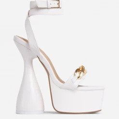 Head Over Heels: All In One Boutique Keep Up Heels- White Footwear