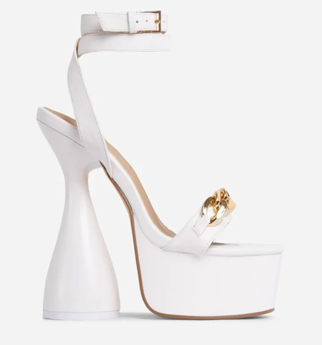 Head Over Heels: All In One Boutique Keep Up Heels- White Footwear