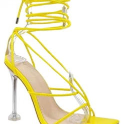 Head Over Heels: All In One Boutique Precious Heels- Yellow Pat Footwear