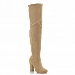 Head Over Heels: All In One Boutique Amina Thigh Boot- Nude Footwear