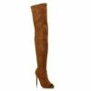 Head Over Heels: Bundle And Shoetique Footwear Lori Thigh Boot- Chestnut