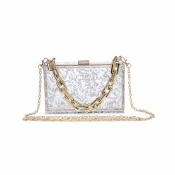 Head Over Heels: All In One Boutique Accessories Acrylic Clutch- Silver Flake