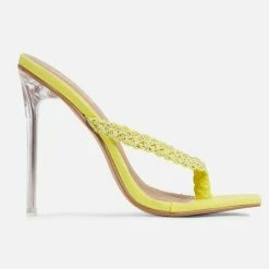 Head Over Heels: All In One Boutique Stitched Heels- Yellow Footwear