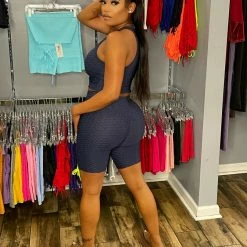 Head Over Heels: All In One Boutique Brazilian Short Set- Navy Blue