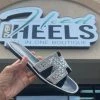 Head Over Heels: All In One Boutique Too Much Glam Sandals- Black Footwear