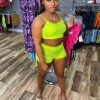Head Over Heels: All In One Boutique Jackie Short Set- Neon Yellow