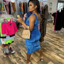 Head Over Heels: All In One Boutique Apparel Miss Velvet Dress- Blue