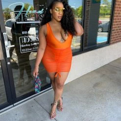 Head Over Heels: All In One Boutique Splash Skirt Set- Orange Apparel