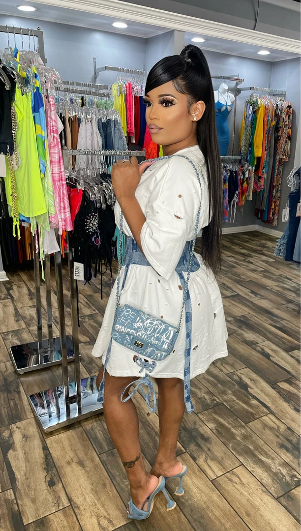 Head Over Heels: All In One Boutique Apparel Denim In Distress Dress